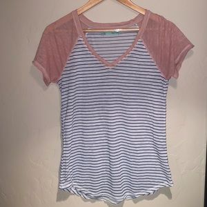 Striped baseball tee